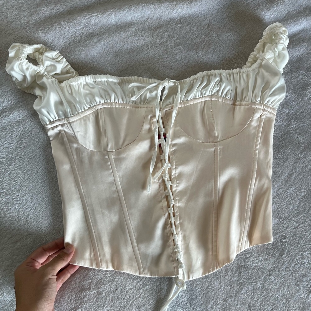 Edikted Cream Corset Top